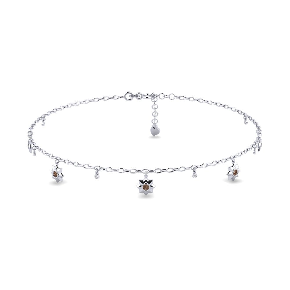 18ct White Gold Smoky Quartz Women's Anklet Brookins