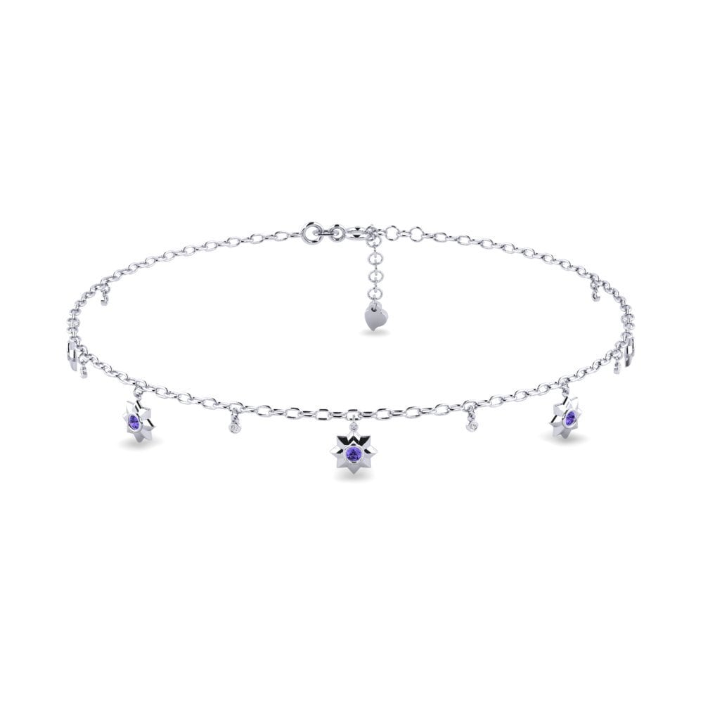 18ct White Gold Tanzanite Women's Anklet Brookins