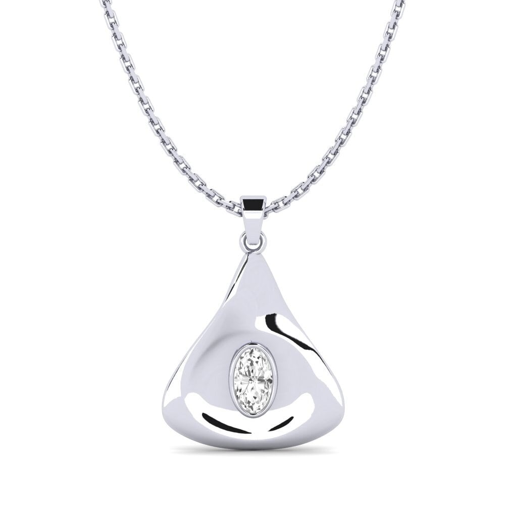 Oval White sapphire Women's Pendant Bruciare
