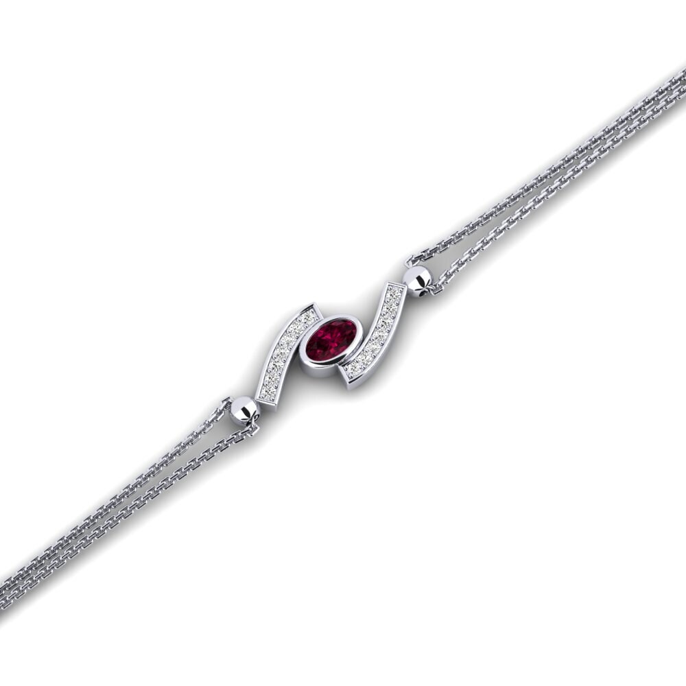 Oval Rhodolite Garnet Women's Bracelet Bruna