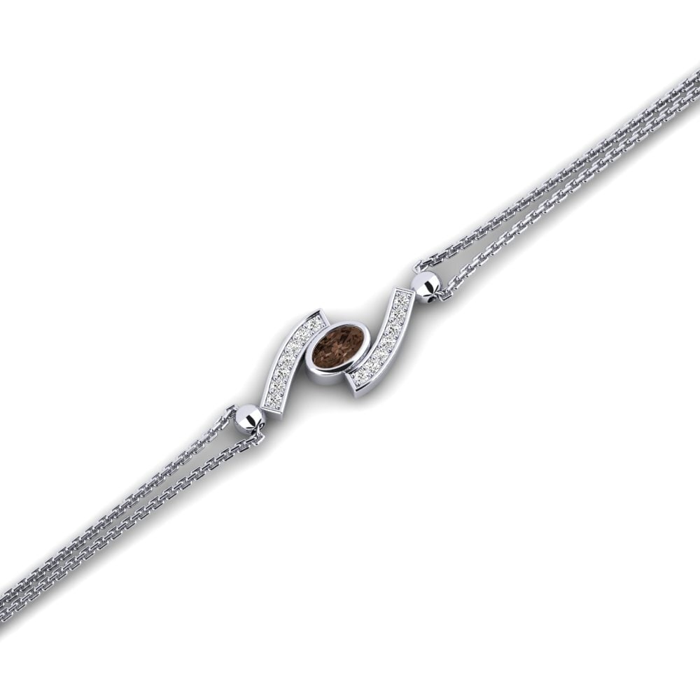 Ovalado Cuarzo humo Pulsera de Mujer Bruna