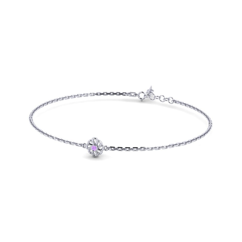 White Silver Amethyst Women's Bracelet Brunch