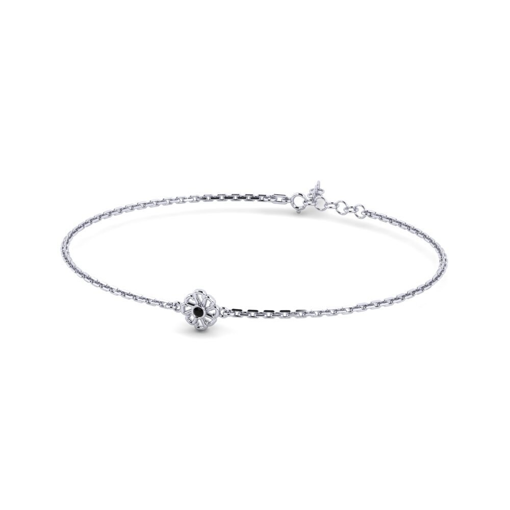 White Silver Black Sapphire Women's Bracelet Brunch