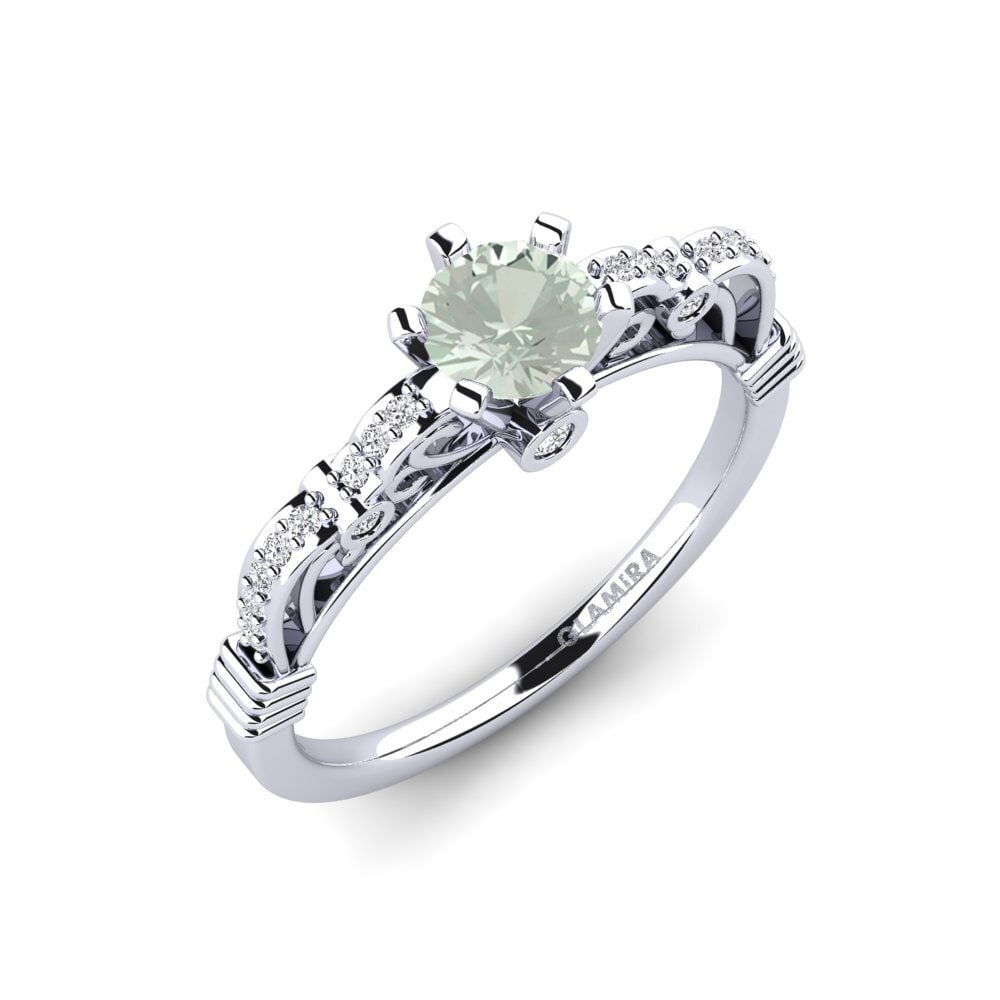 Green Amethyst Engagement Ring Brunella