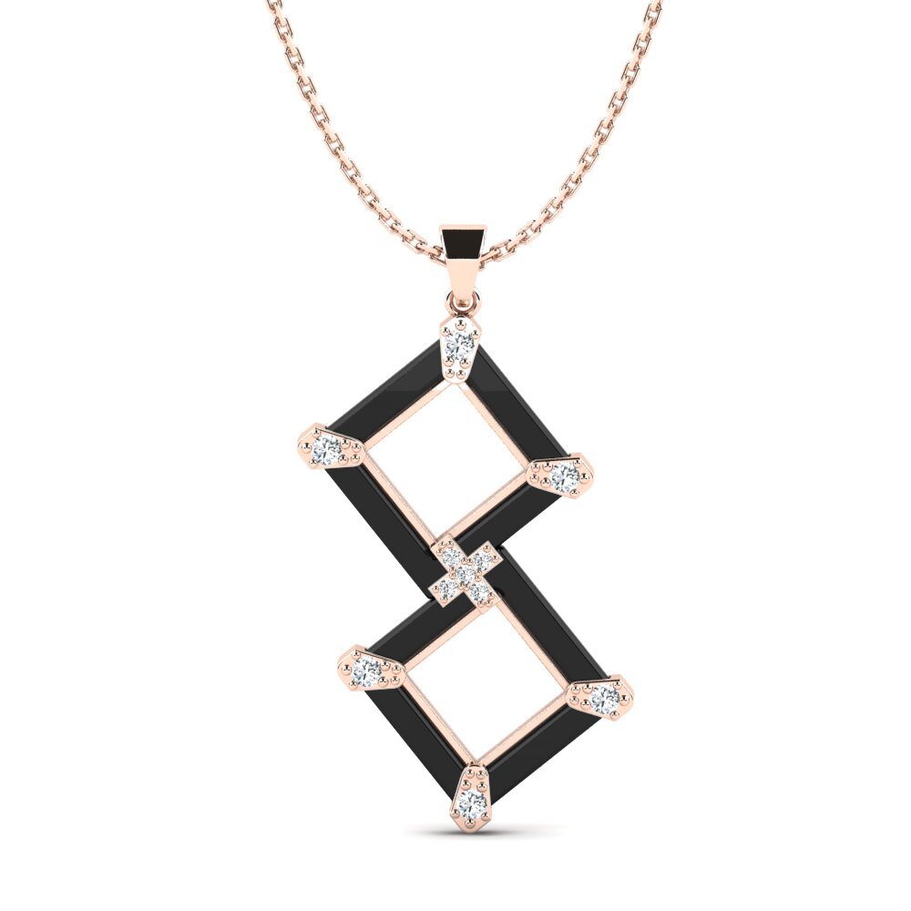 9k Oro Rosa Colgante de Mujer Bruni