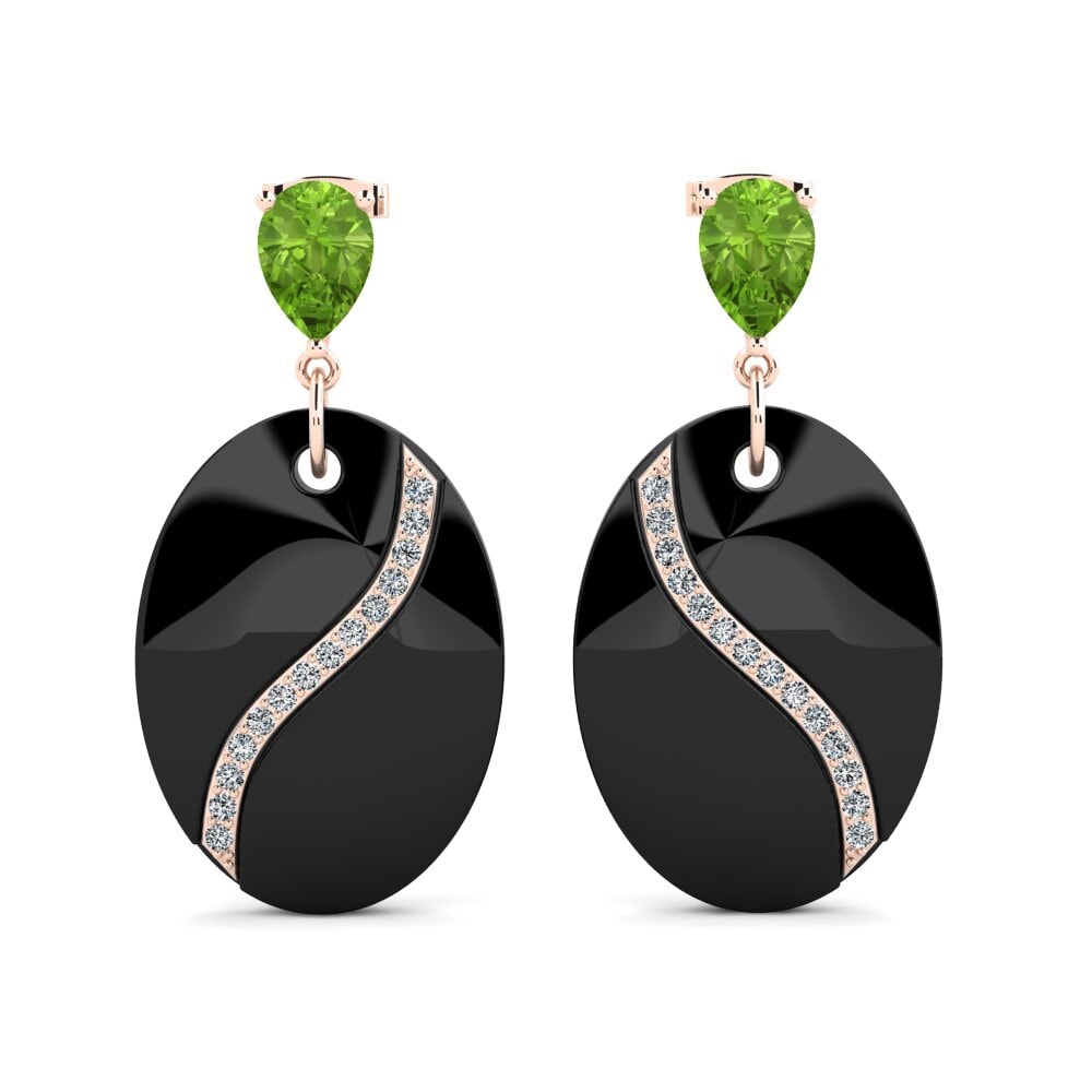 14ct Rose Gold Peridot Women's Earring Brunner