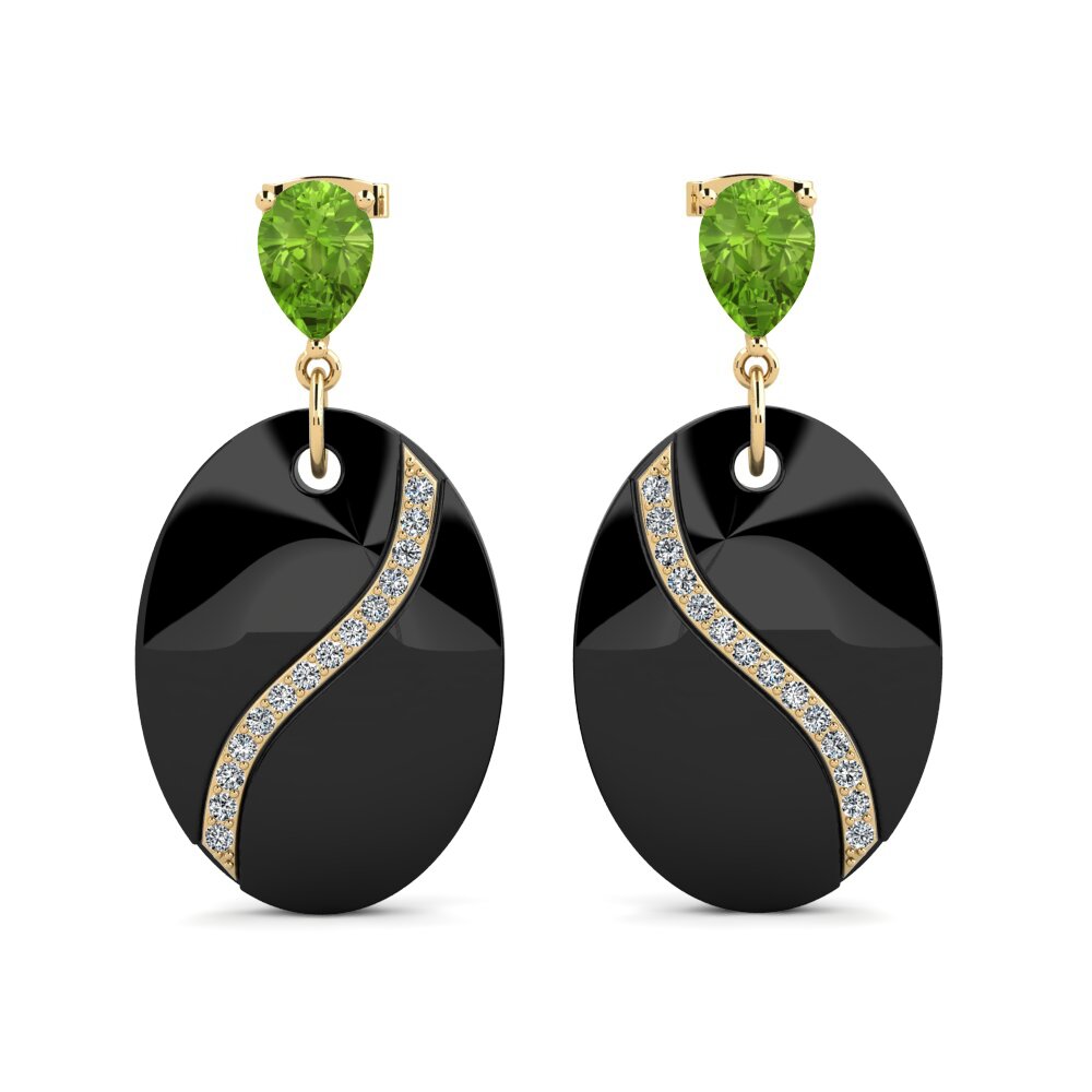 14ct Yellow Gold Peridot Women's Earring Brunner
