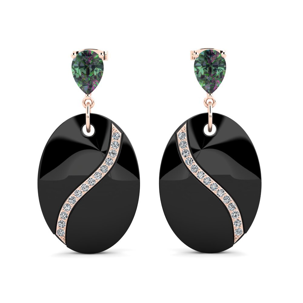 18ct Rose Gold Mystic Topaz Women's Earring Brunner