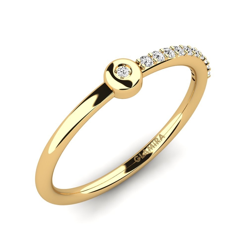 18k Oro Amarillo Moissanita Anillo de Mujer Brutna