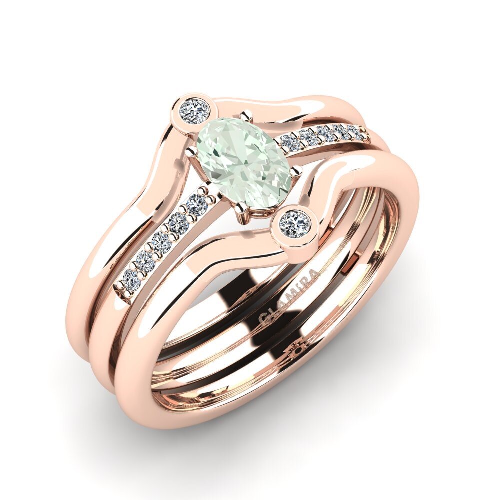 Green Amethyst Ring Bryoc SET