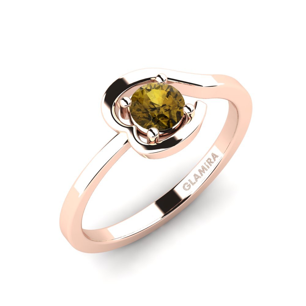 Rotgold 750 Brauner Zirkon Damenring Bucha