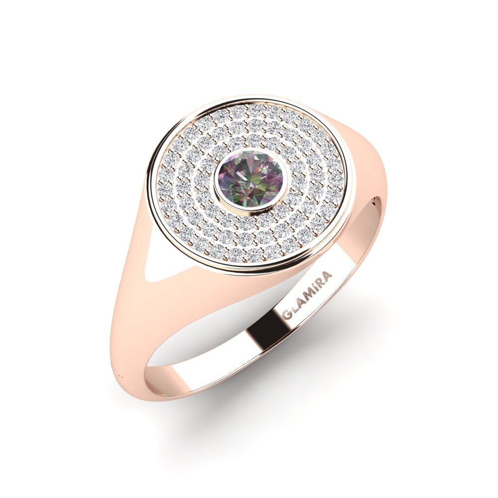 9ct Rose Gold Mystic Topaz Men's Ring Budew