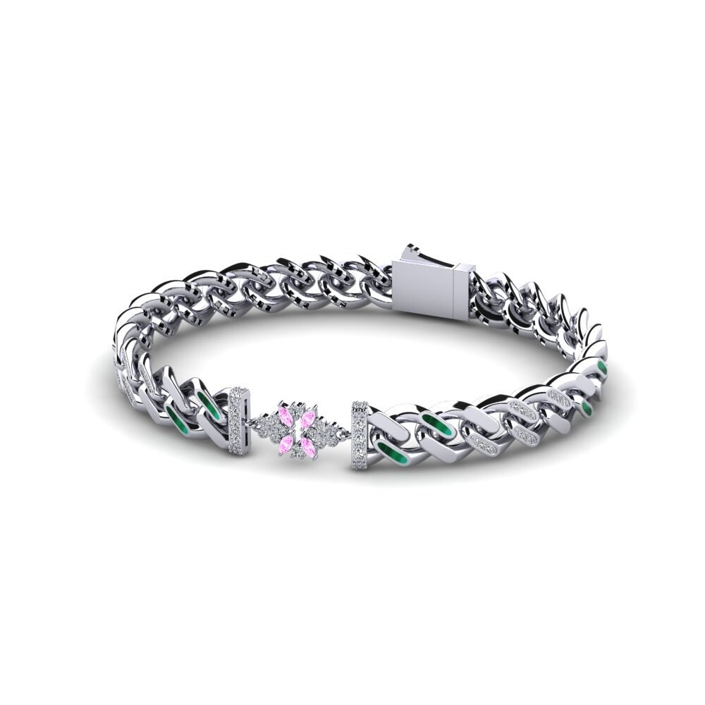 Pink Sapphire Women's Bracelet Buglead