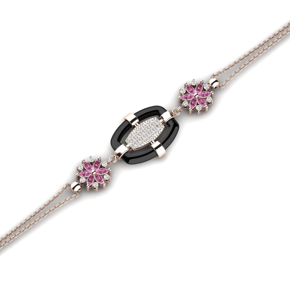 14K Rose Gold Rhodolite Garnet Bracelet Bujar