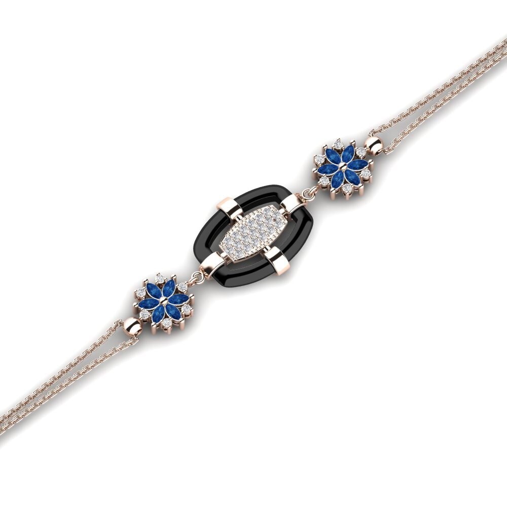 14K Rose Gold Dark Blue Zirconia Bracelet Bujar