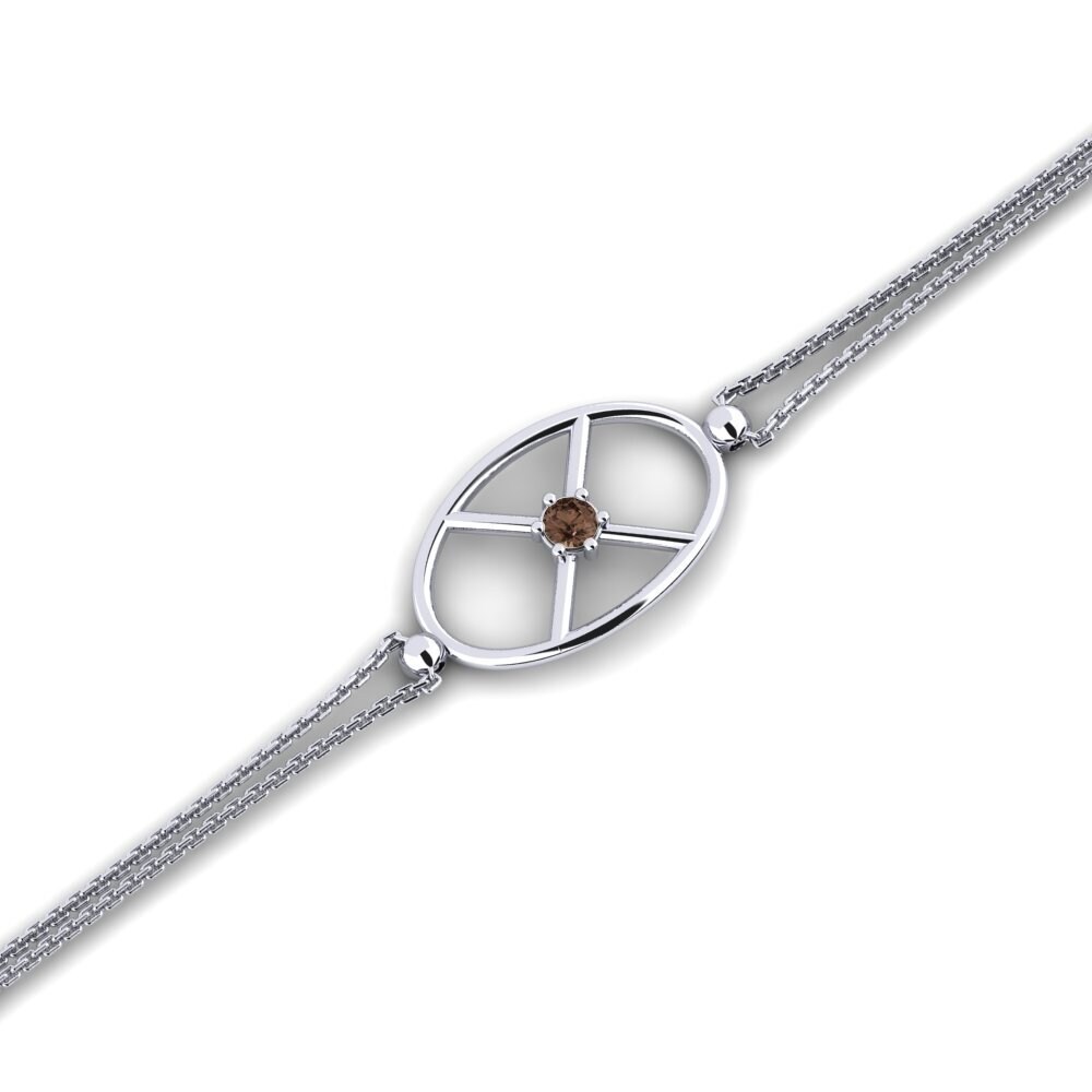 Round Smoky Quartz Women's Bracelet Bunconet