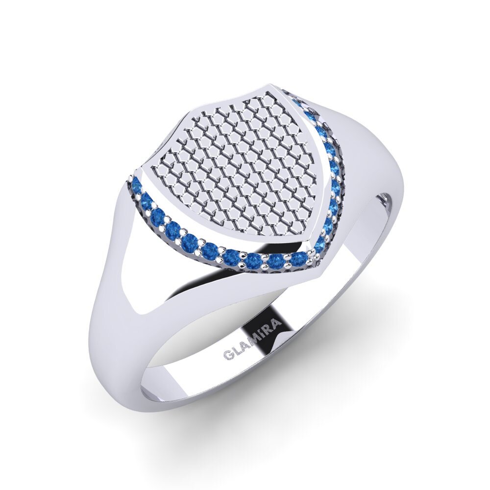 Zircone Bleu Foncé Bague pour homme Bundsa