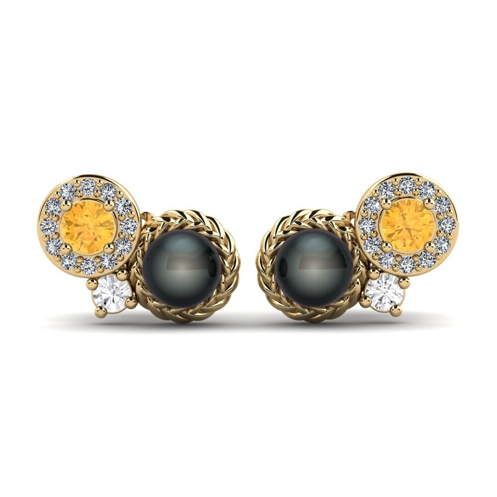 Ronde Citrine Boucle d'oreille femme Bunga