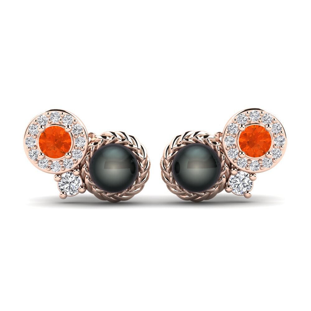9k Rose Gold Fire-Opal Women's Earring Bunga