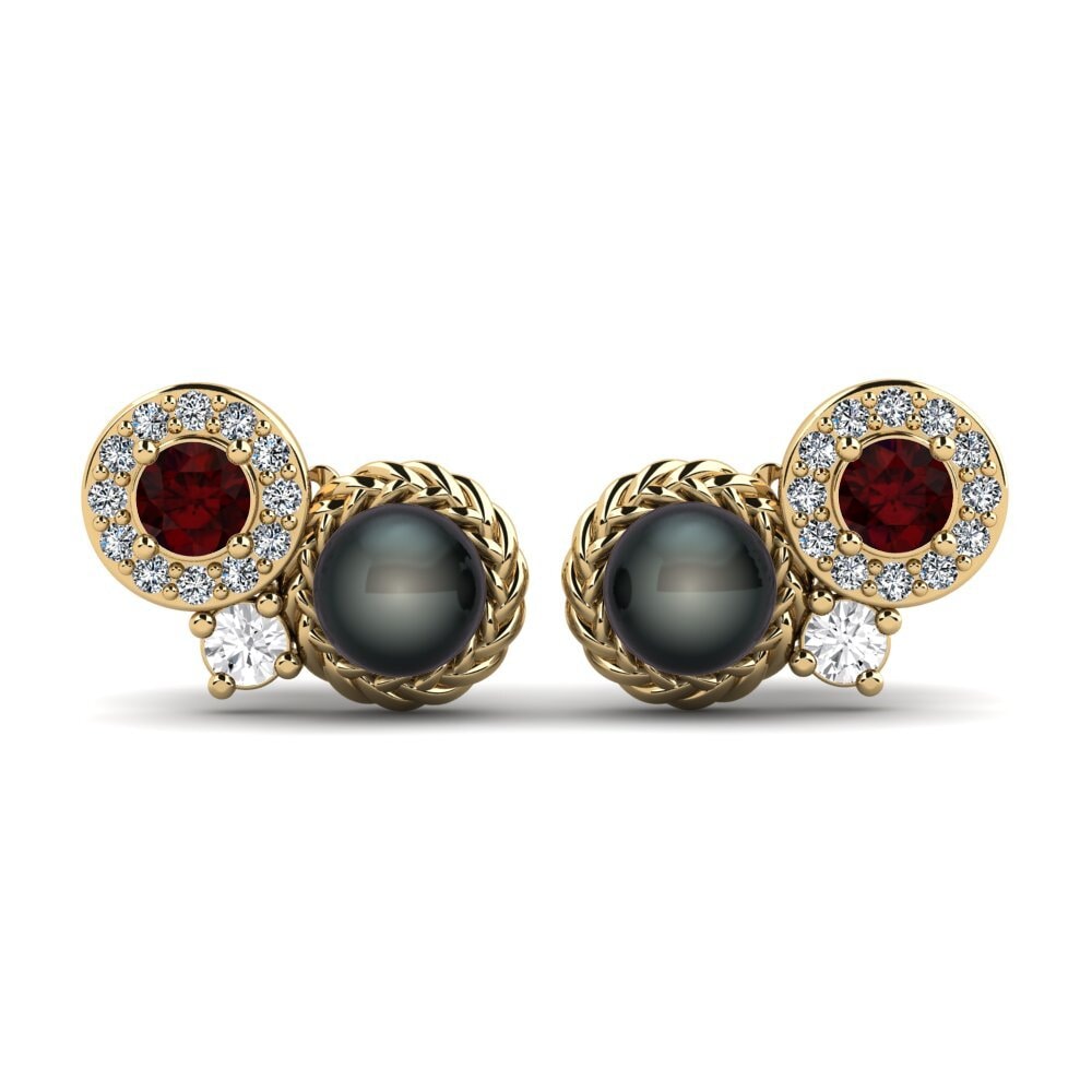 Ronde Grenat Boucle d'oreille femme Bunga