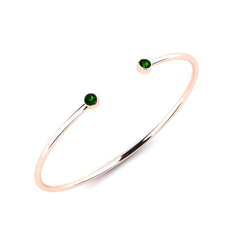 18ct Rose Gold Green Tourmaline Men's Bracelet Bunge