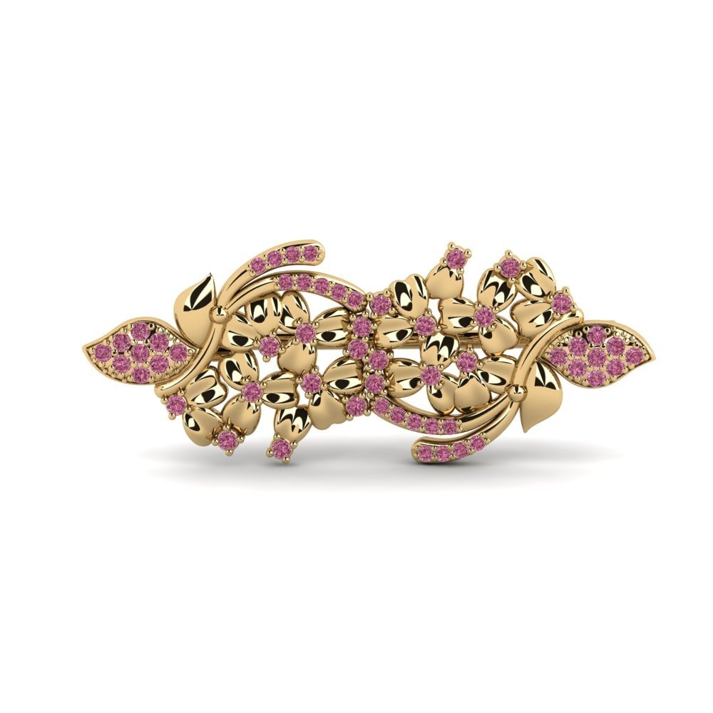 14ct Yellow Gold Rhodolite Garnet Brooch Bunget