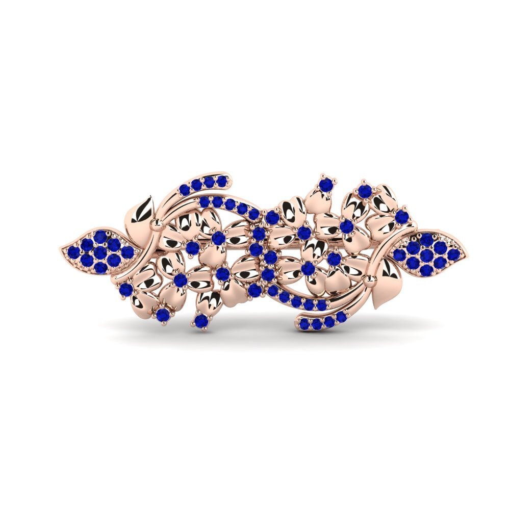 14k Oro Rosa Zafiro Broche Bunget