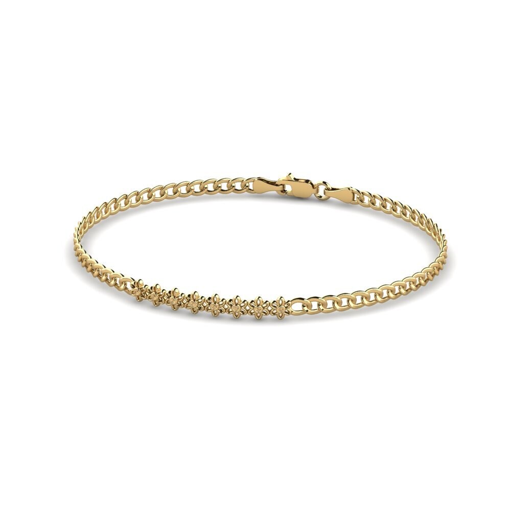 18ct Yellow Gold Brown Diamond Men's Bracelet Buras
