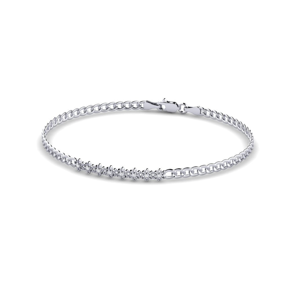 950 Palladium White sapphire Men's Bracelet Buras