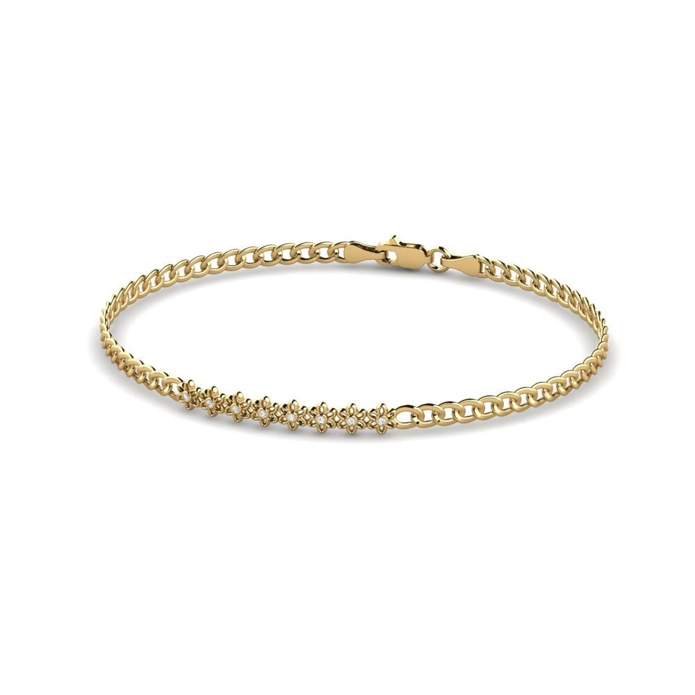 18ct Yellow Gold Zirconia Men's Bracelet Buras