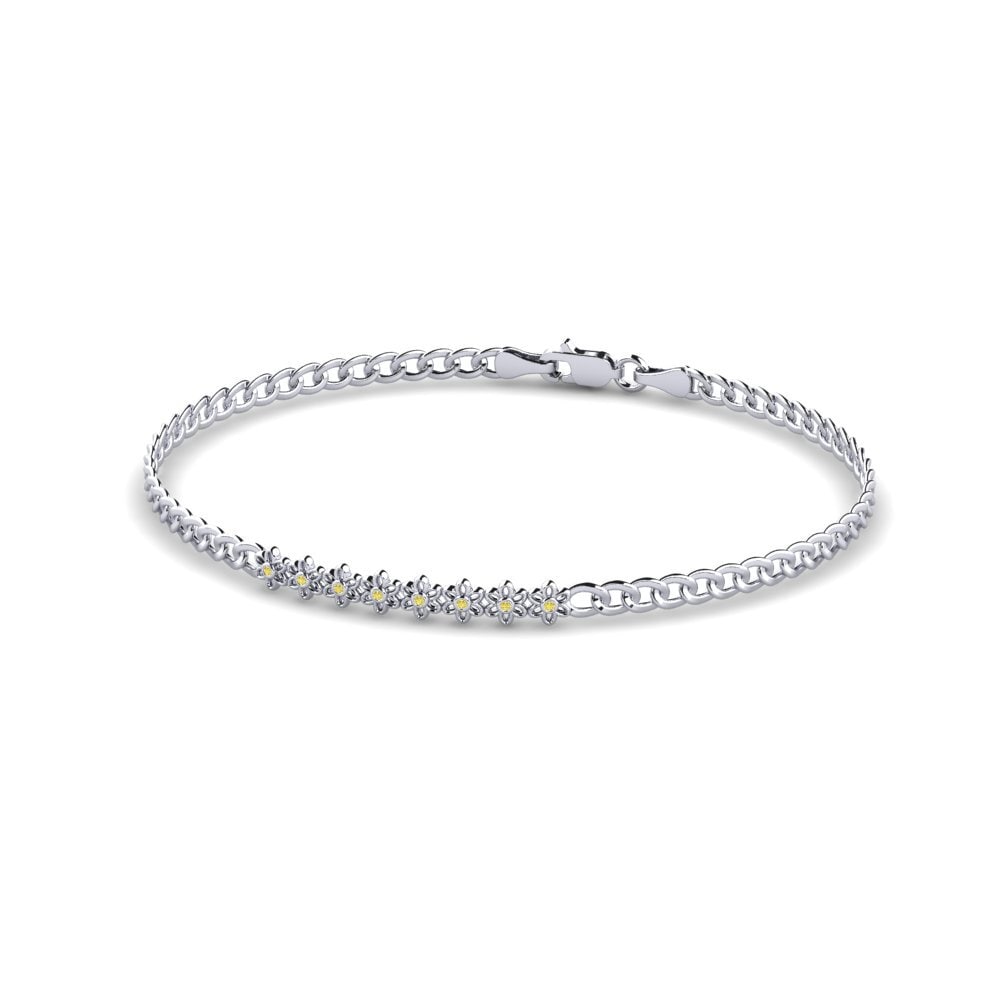 950 Palladium Yellow Sapphire Men's Bracelet Buras