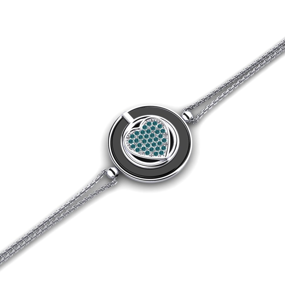 Paladio 950 Diamante Azul Pulsera de Mujer Burch