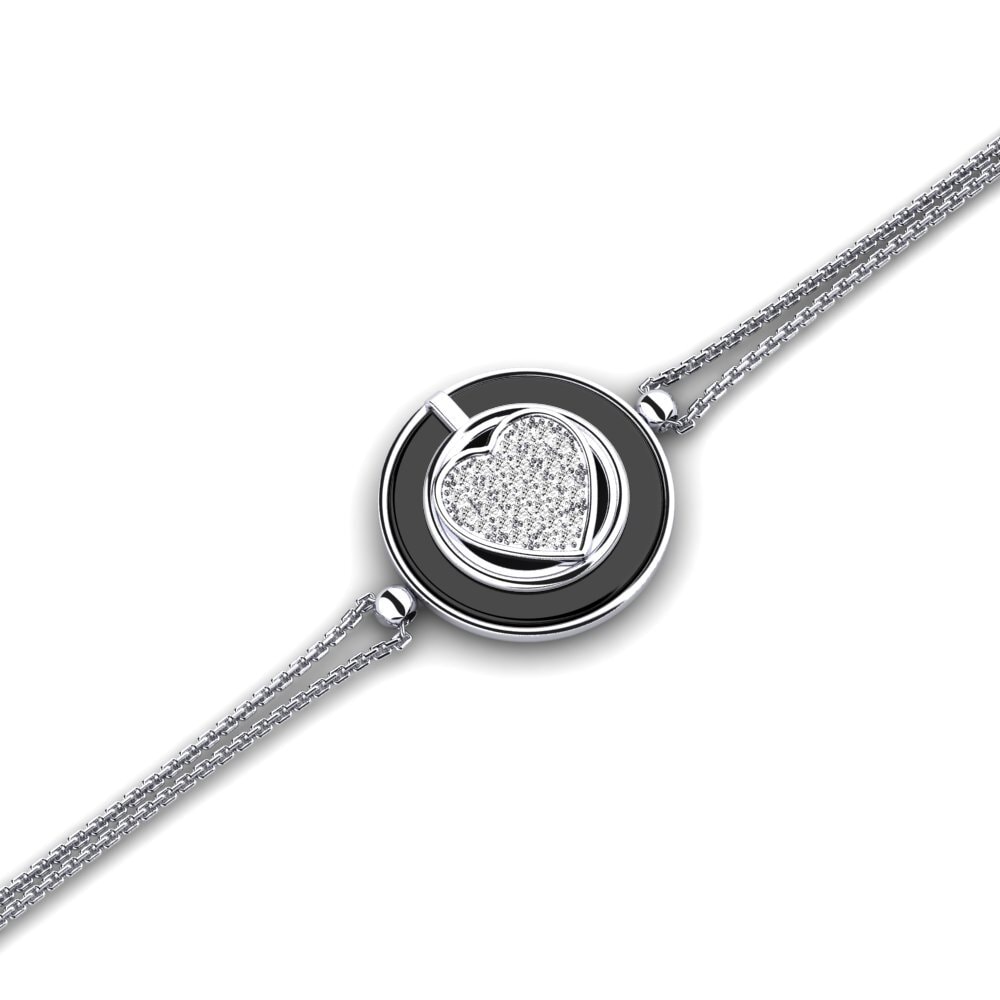 18k Oro Blanco Moissanita Pulsera de Mujer Burch