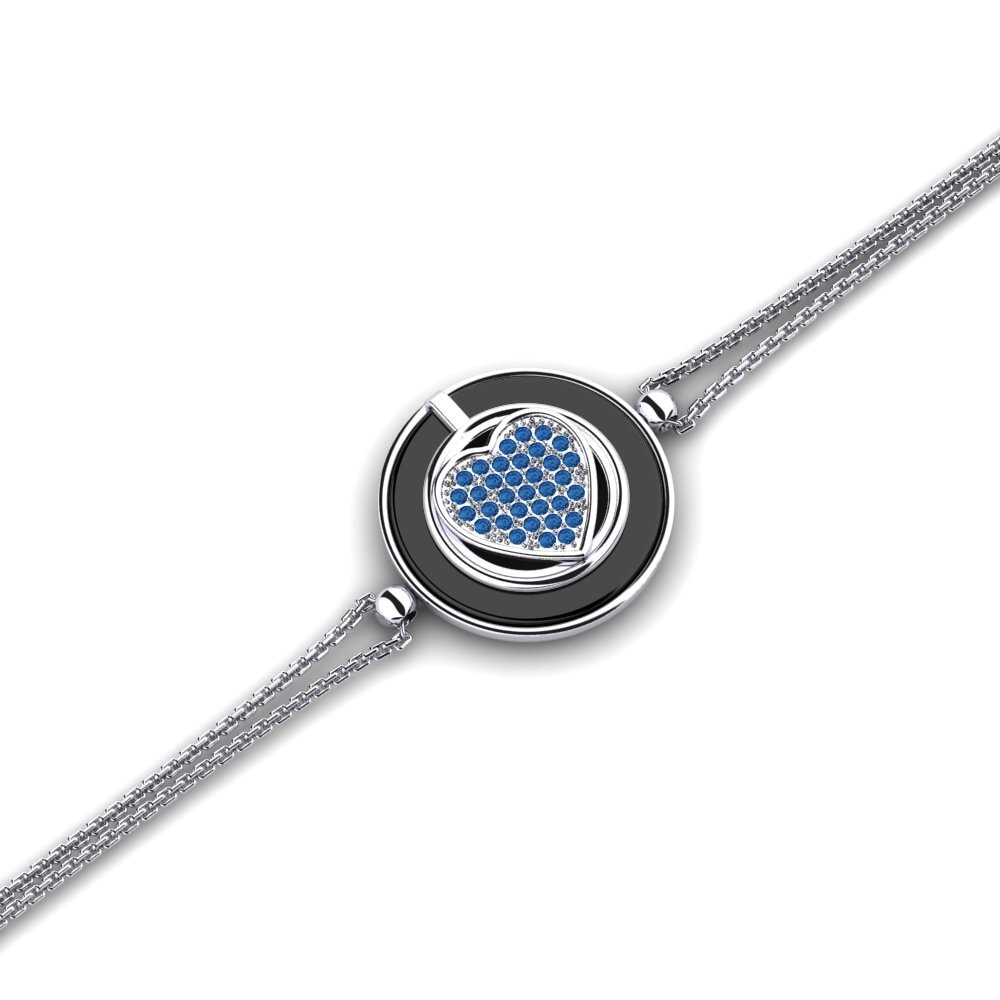 950 Palladium Dark Blue Zirconia Bracelet Burch