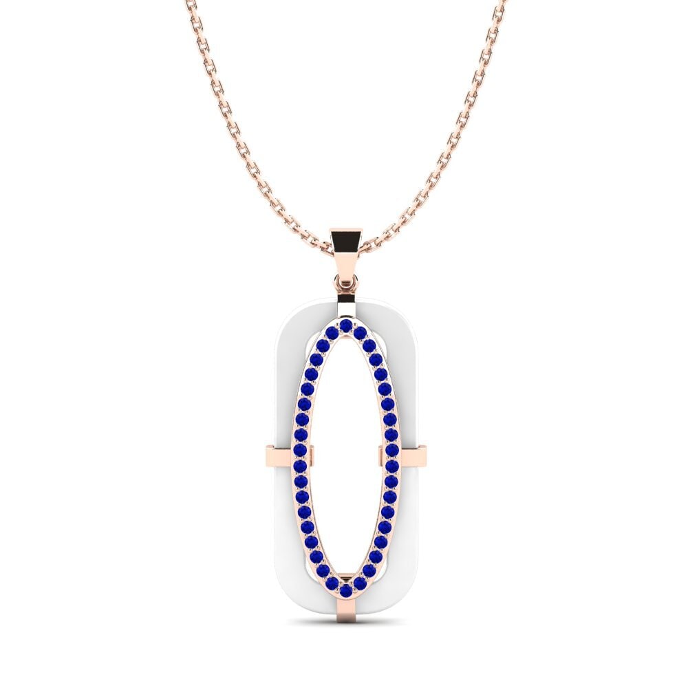 9ct Rose Gold Sapphire Women's Pendant Burdo