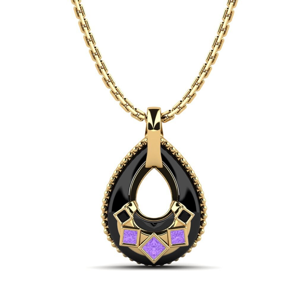 18ct Yellow Gold Amethyst Women's Pendant Burrus