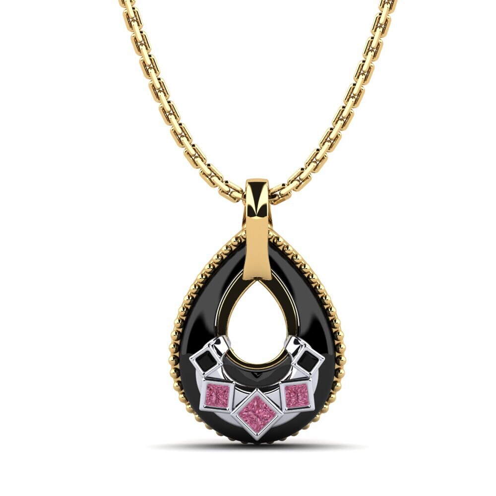 18ct Yellow & White Gold Rhodolite Garnet Women's Pendant Burrus