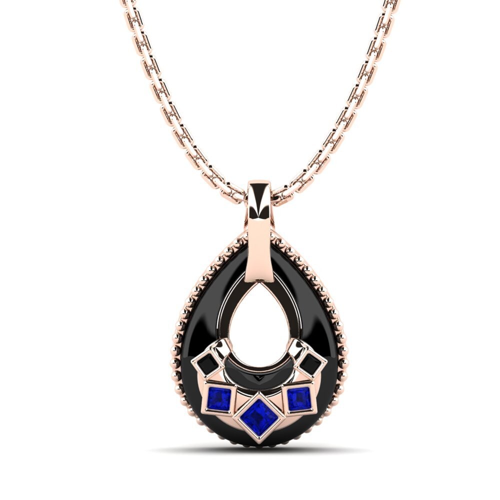 9ct Rose Gold Sapphire Women's Pendant Burrus