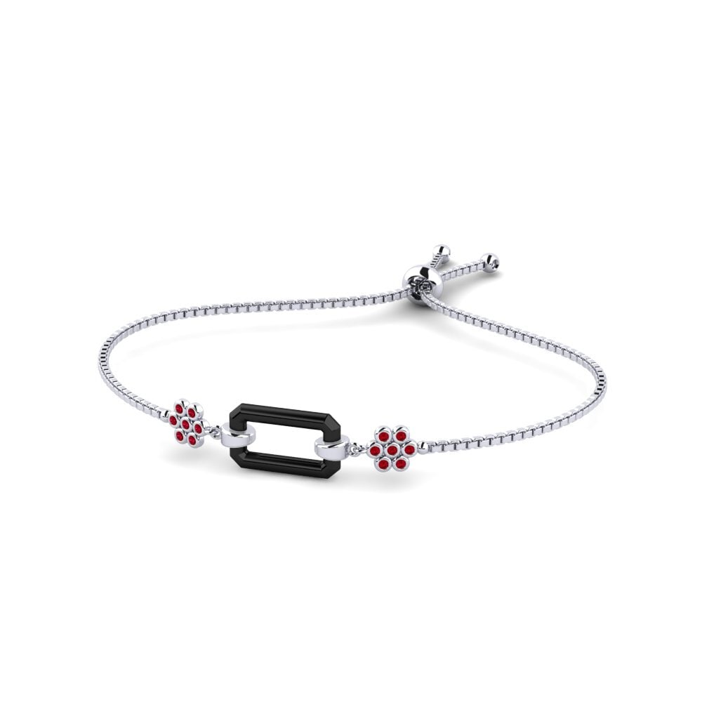 950 Palladium Red Zirconia Women's Bracelet Busch