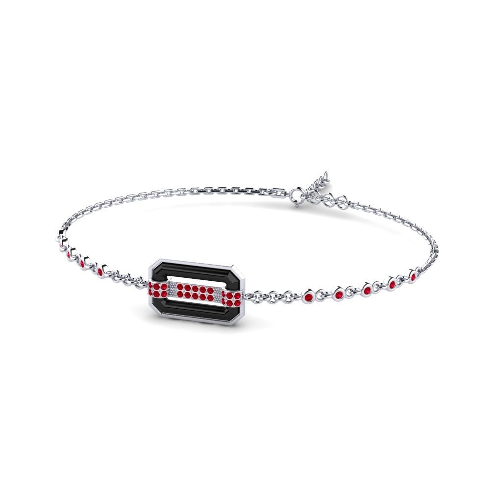 950 Palladium Red Zirconia Women's Bracelet Butera