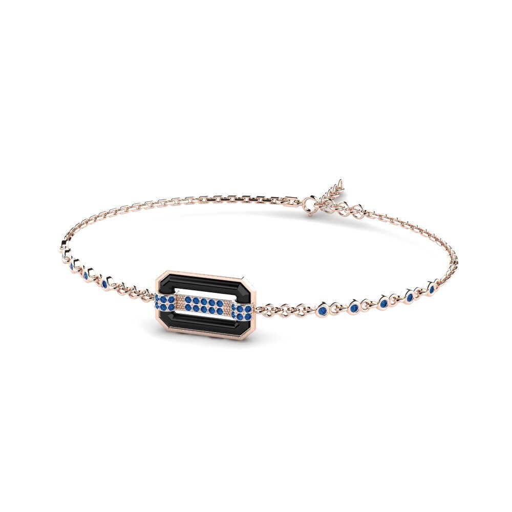 14K Rose Gold Dark Blue Zirconia Bracelet Butera