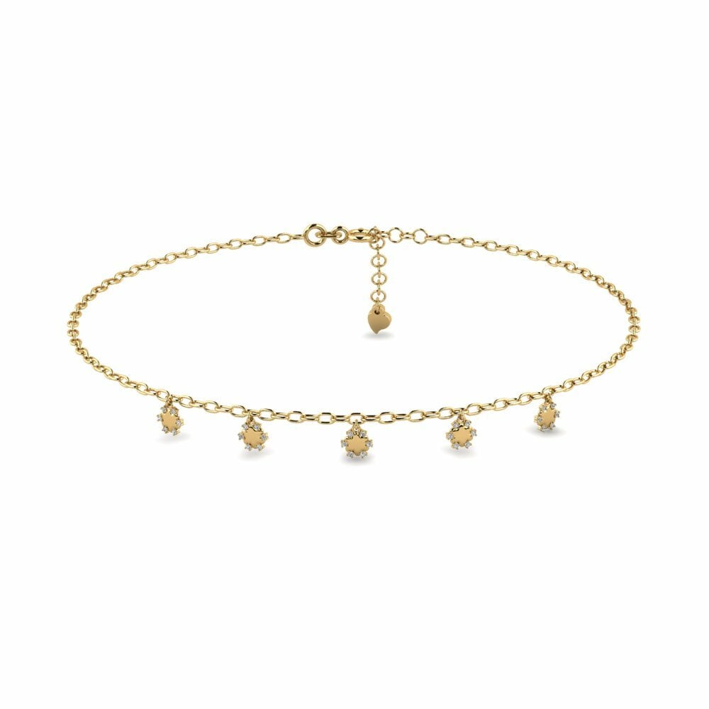 Or Jaune 18k Chaîne cheville femme Button