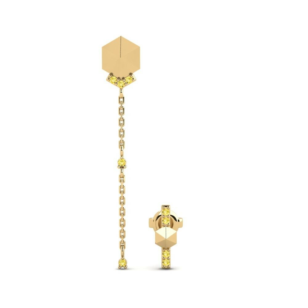 Yellow Sapphire Women's Earring Buvimas - SET