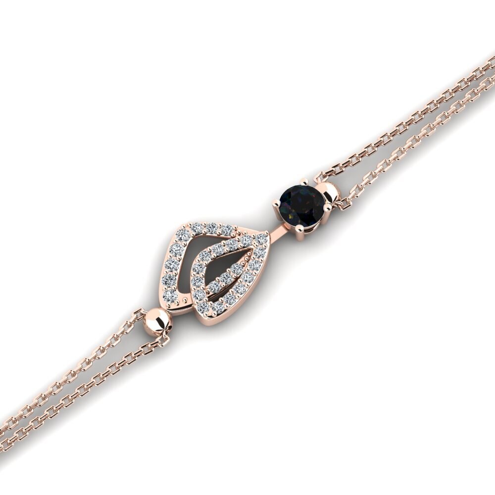 9ct Rose Gold Black Opal Women's Bracelet Buyons