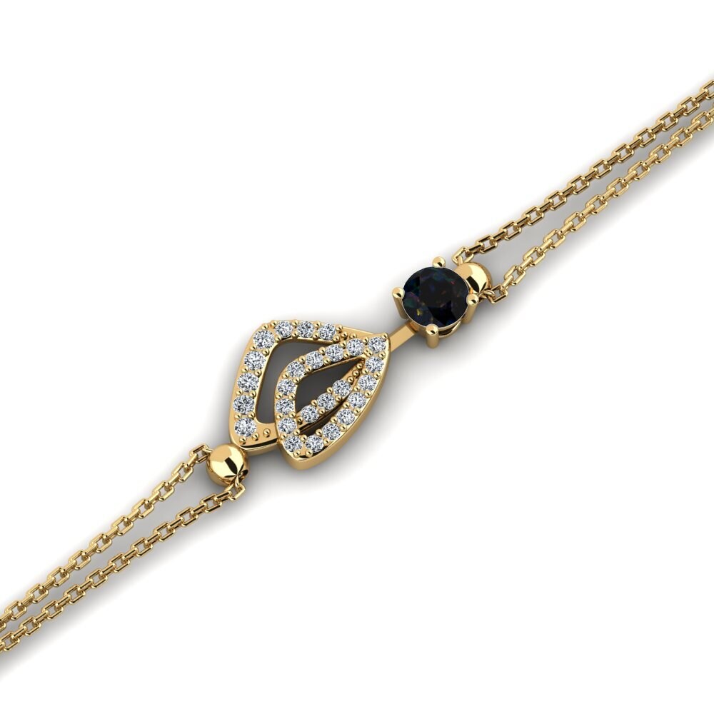 14ct Yellow Gold Black Opal Women's Bracelet Buyons