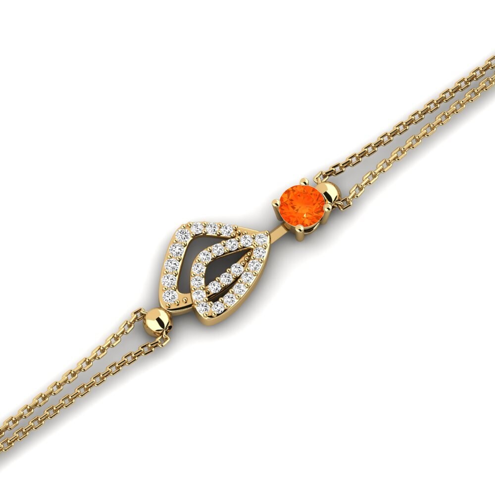 14k Oro Amarillo Ópalo Fuego Pulsera de Mujer Buyons