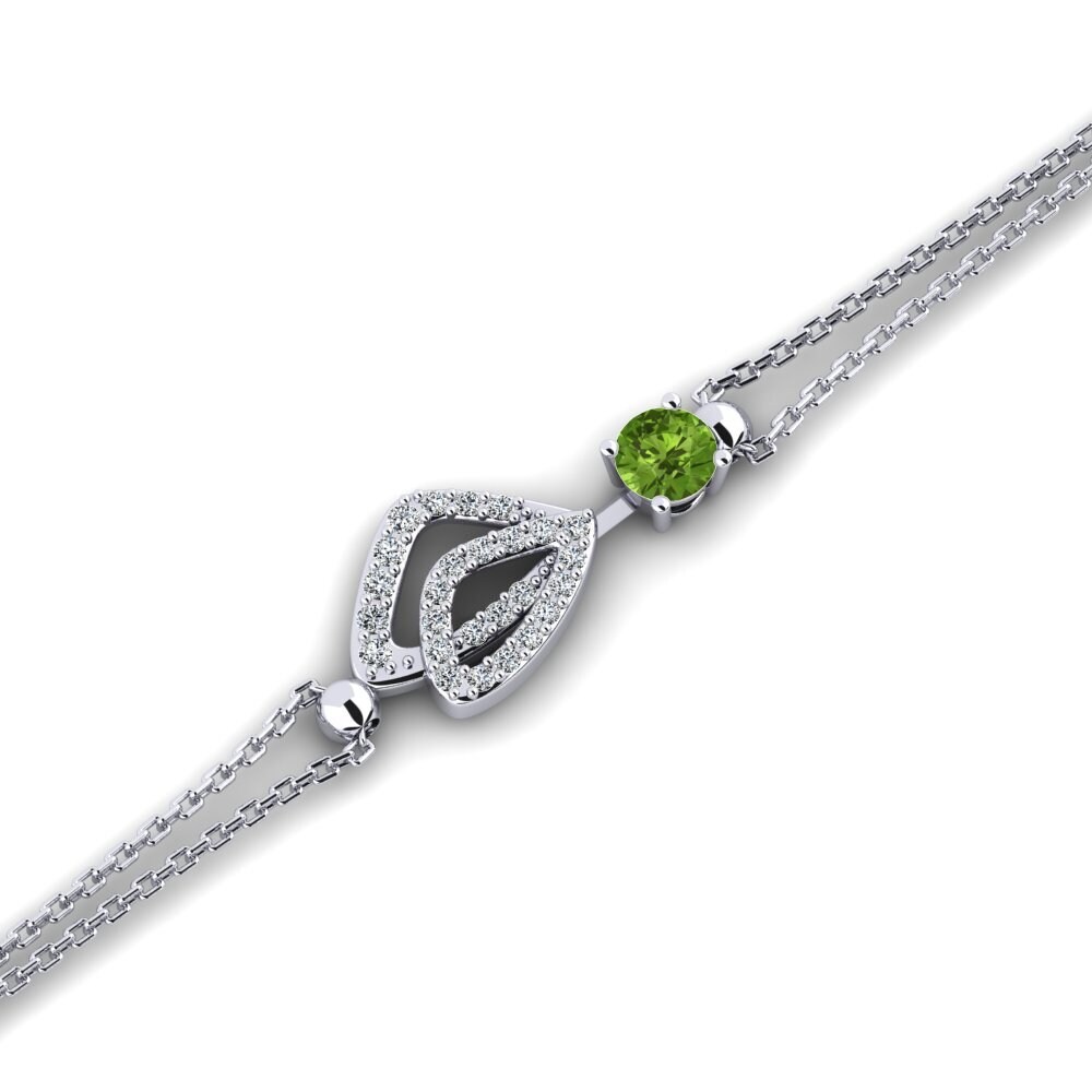 18k White Gold Peridot Women's Bracelet Buyons