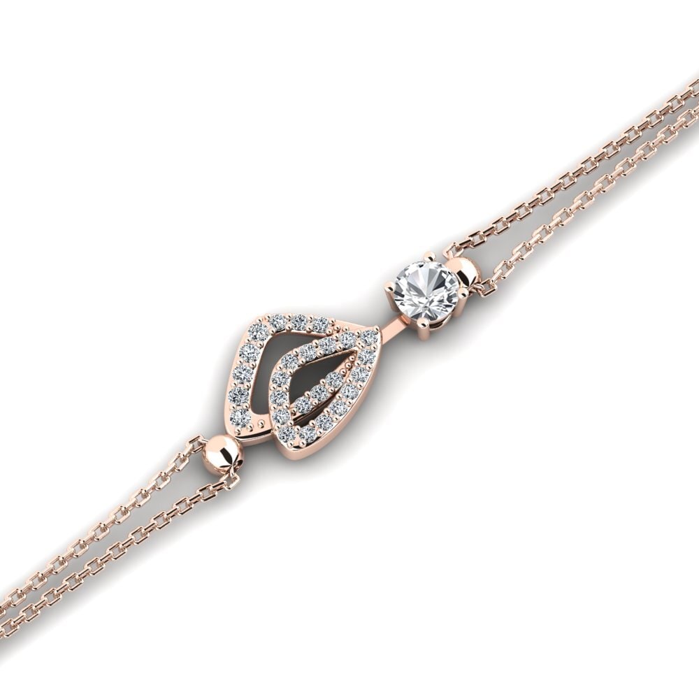 9ct Rose Gold White Zircon Women's Bracelet Buyons