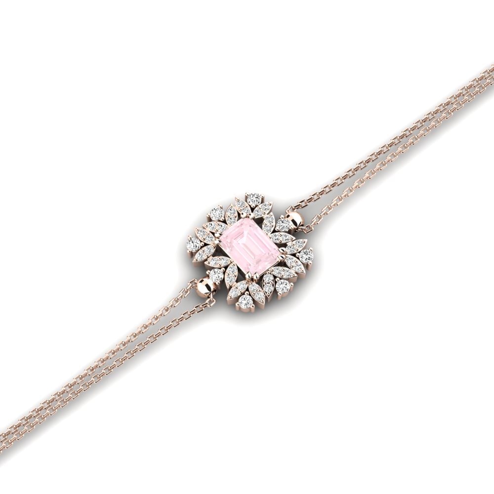 9ct Rose Gold Rose Quartz Women's Bracelet Buzancais