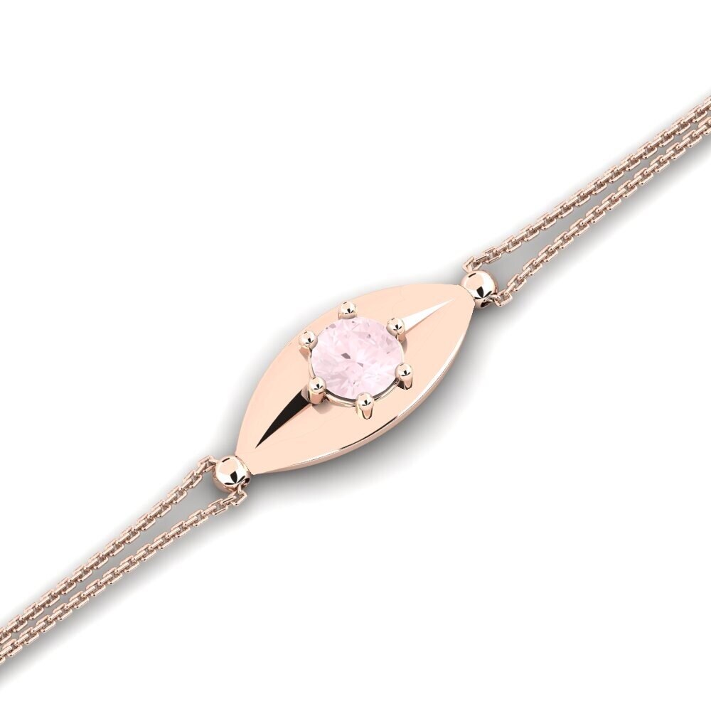9ct Rose Gold Rose Quartz Women's Bracelet Byplay